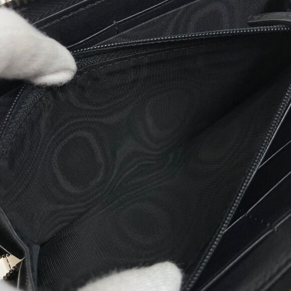 Gucci Ggmarmont Long Wallet Bicolor Heart Double G Long Leather Black White - Picture 7 of 8